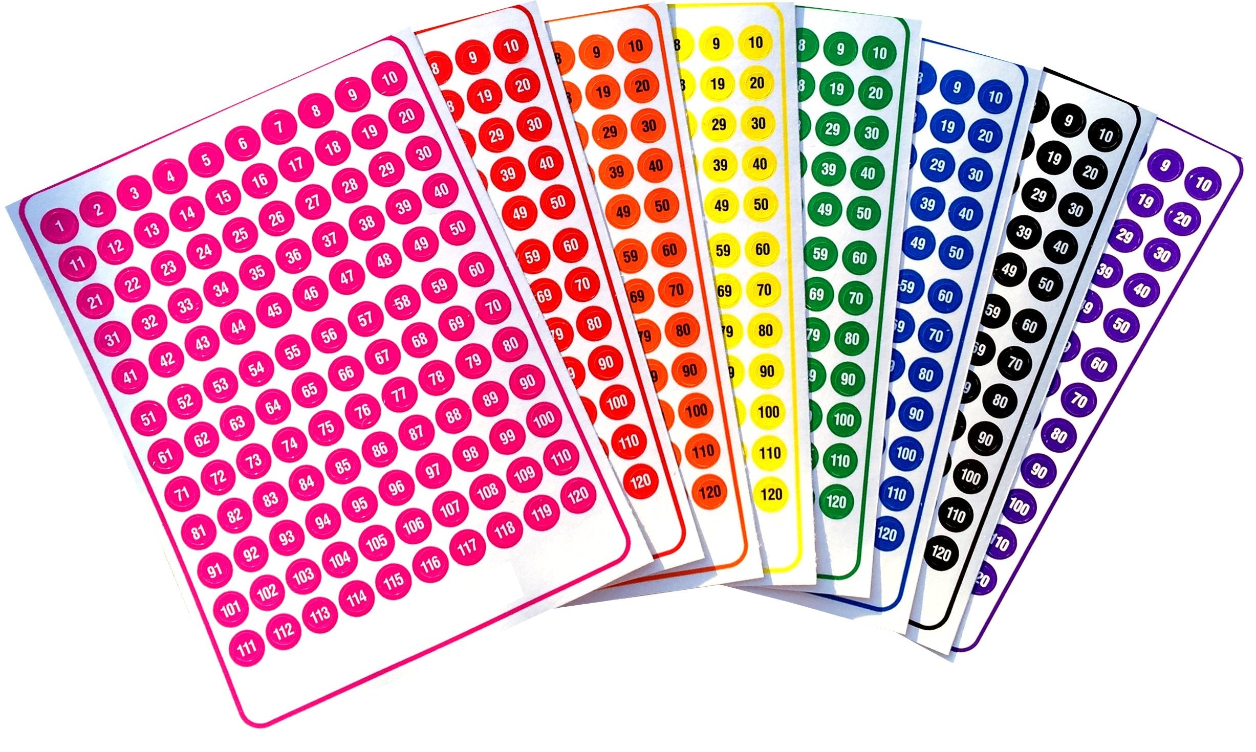 Tag-A-Room Color Coded Numbered Label Dots, 960 Count