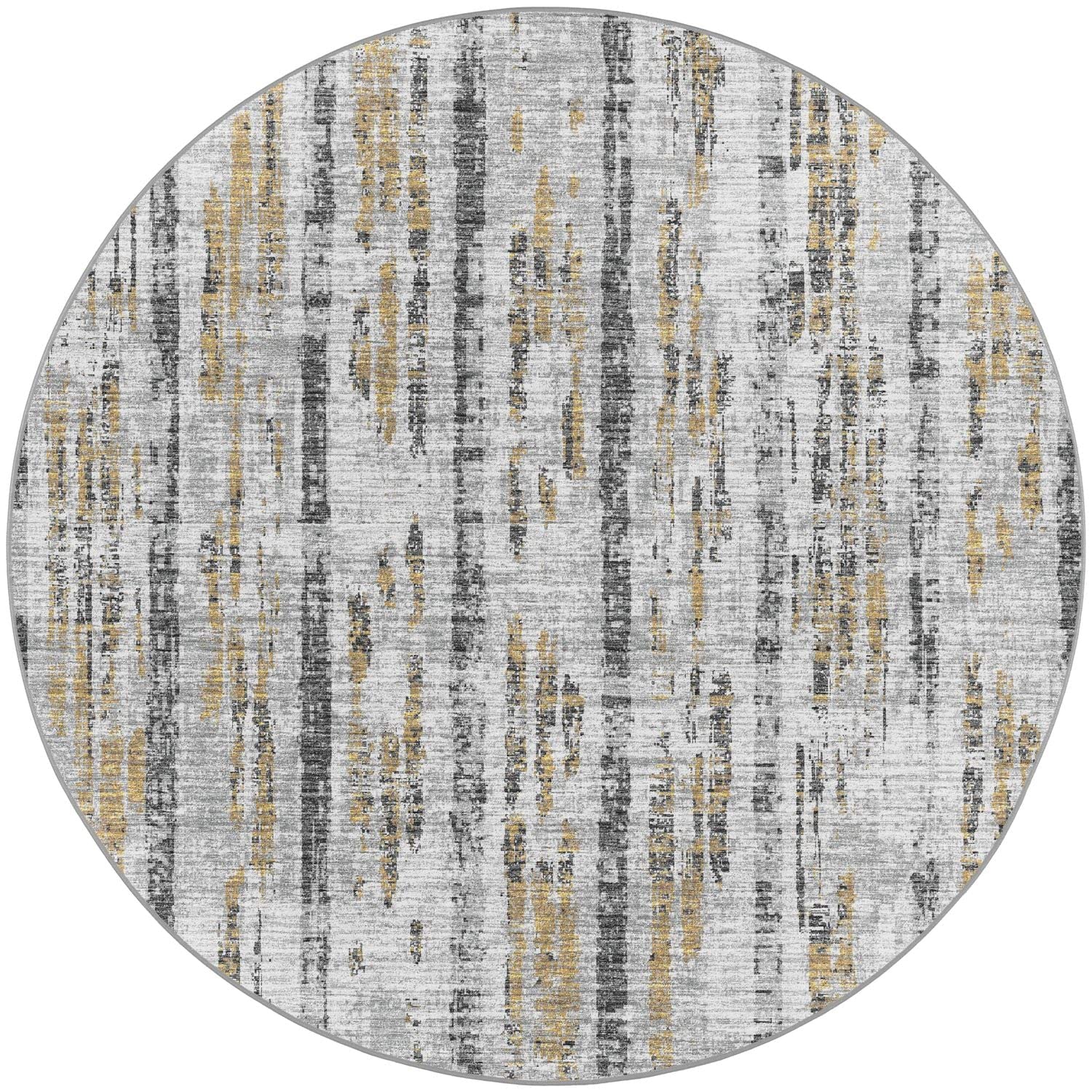 Winslow Wl6 Grey Transitional Rug Round 4' X 4'