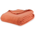 Berkshire Blanket Microfleece Queen Size Bed Blanket Amberglow Orange, Lightweight Soft Breathable Plush Micro Fleece Blanket Fo