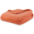 Berkshire Blanket Microfleece Queen Size Bed Blanket Amberglow Orange, Lightweight Soft Breathable Plush Micro Fleece Blanket Fo