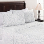 Chanasya Premium Floral Printed Elegant Patterned Twin Bed Sheet Set 4-Piece - 1 Flat Sheet 1 Fitted Sheet And 1 Pillowcase - Ul