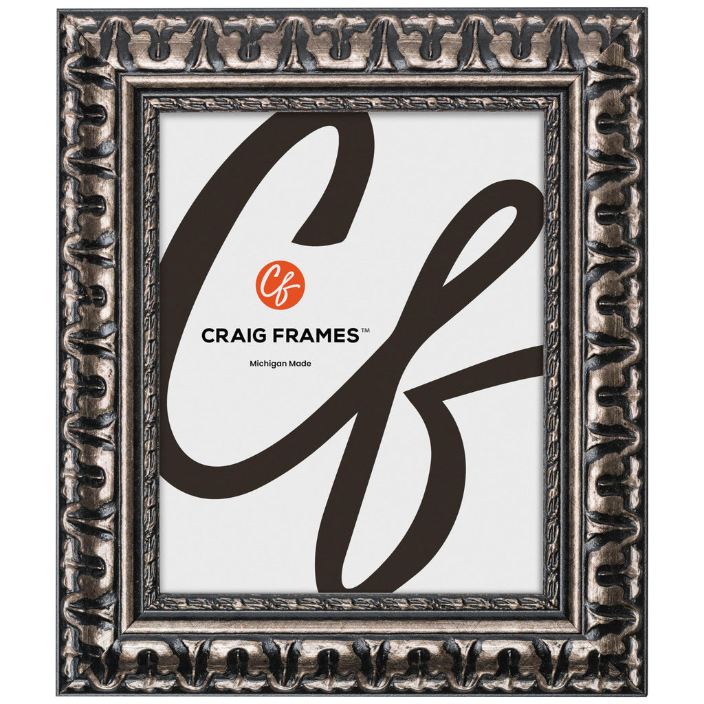 Craig Frames Bravado Ornate, 20x29 Picture Frame, Antique Silver