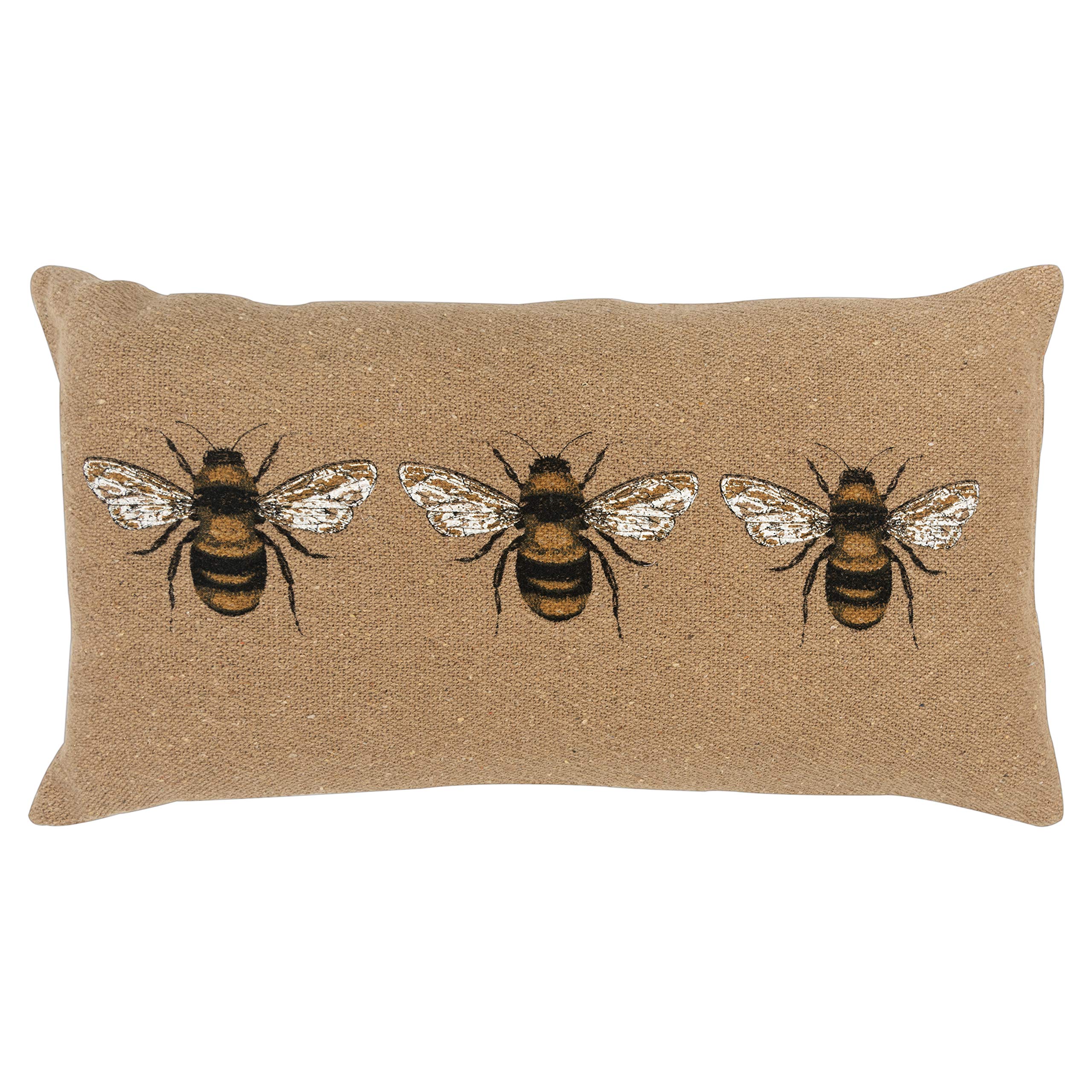 Rizzy Home 14" x 26" Down Filled Pillow with Cotton Cover in Natural