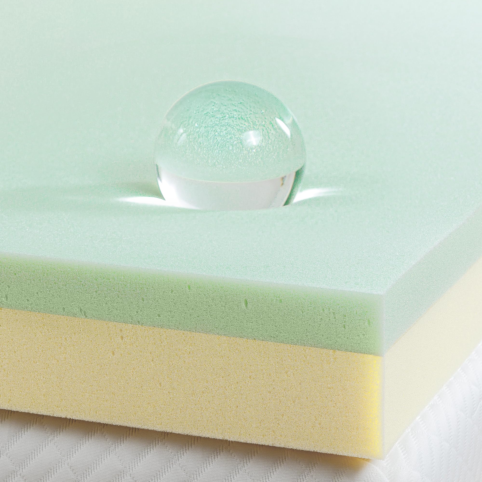 Zinus 4 Inch Green Tea Memory Foam Mattress Topper, Pressure-Relieving Layers, Certipur-Us Certified, Twin