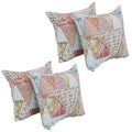 Blazing Needles Square Polyester Jacquard Throw Pillows, 17", Kandafrt Blush 4 Count