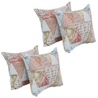 Blazing Needles Square Polyester Jacquard Throw Pillows, 17", Kandafrt Blush 4 Count