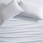 Nautica - King Sheets, Cotton Percale Bedding Set, Casual Home Decor (Boat Stripe Pale Blue, King)