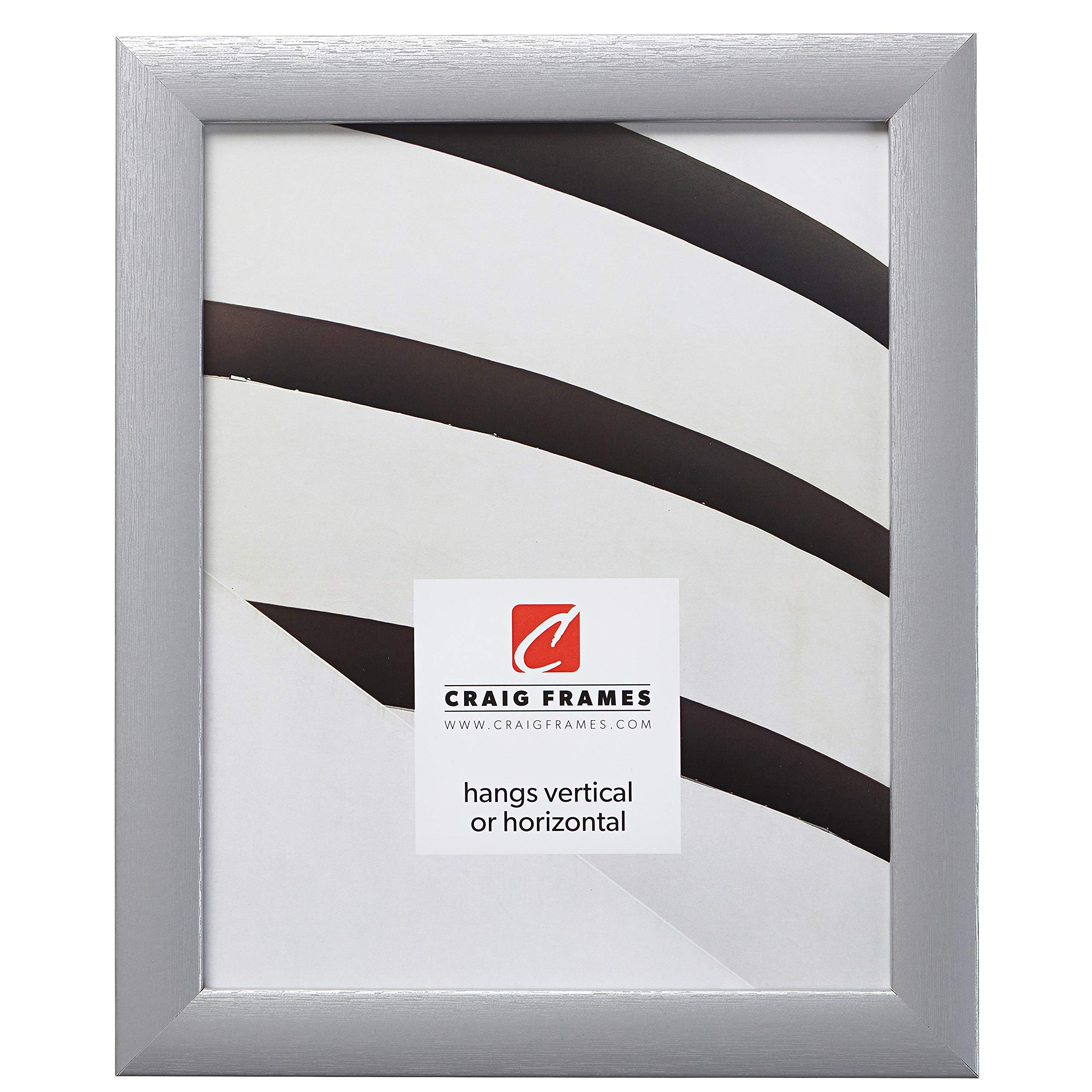 Craig Frames Contemporary Picture Frame, 10 x 12 Inch, Brushed Silver