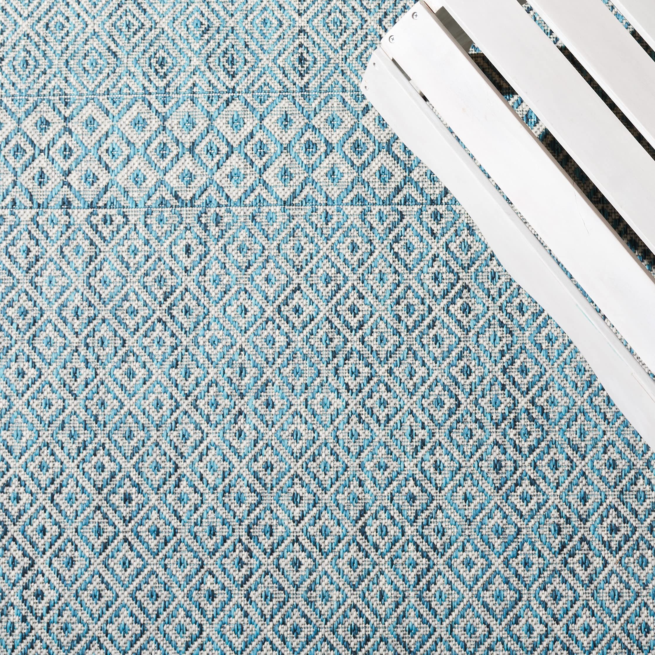 Safavieh Courtyard Collection 8' X 10' Grey/Aqua Cy8235 Indoor/ Outside Waterproof Easy Cleansingpatio Backyard Mudroom Area Mat