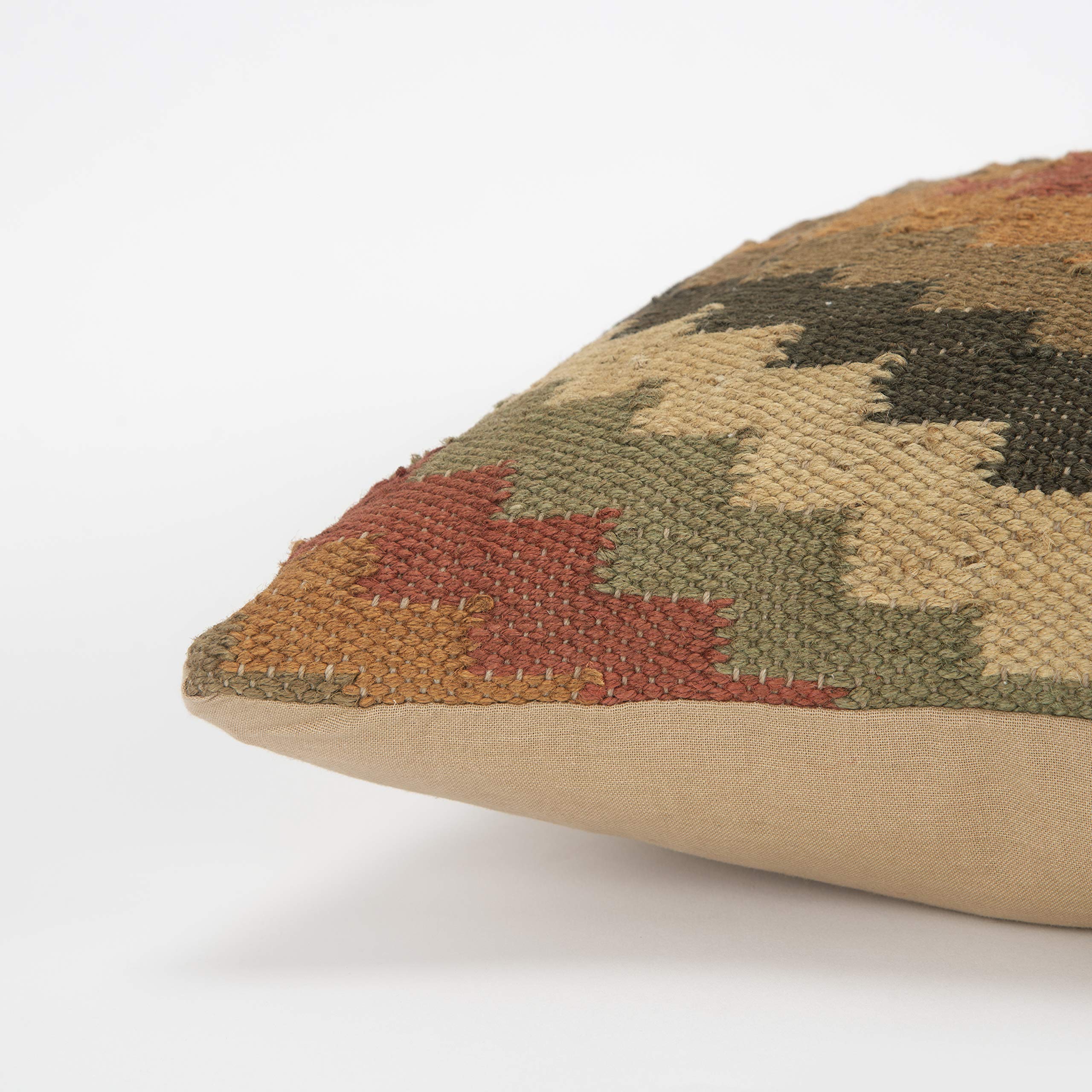 Rizzy Home | T05804 | Poly Fill Decorative Pillow | 18"x18" Orange/Yellow/Red Medallion