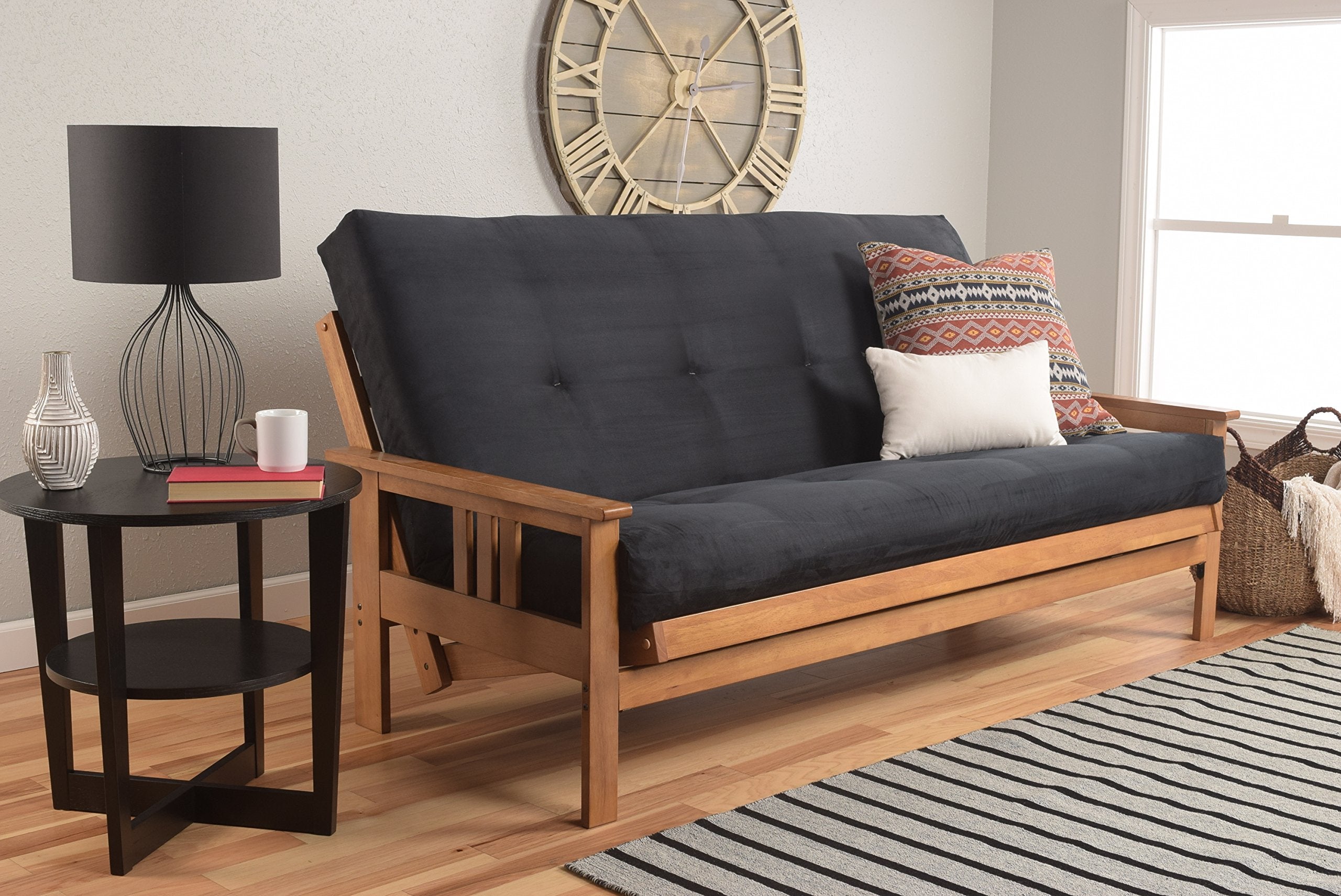 Kodiak Furniture Monterey Frame With Suede Fabric Mattress In Black/Butternut