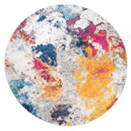 Rugshop Sky Collection Modern Abstract Round Area Rug 8' Multi