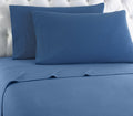 Shavel Home Products Micro Flannel Solid Sheet Set, Smokey Mountain Blue