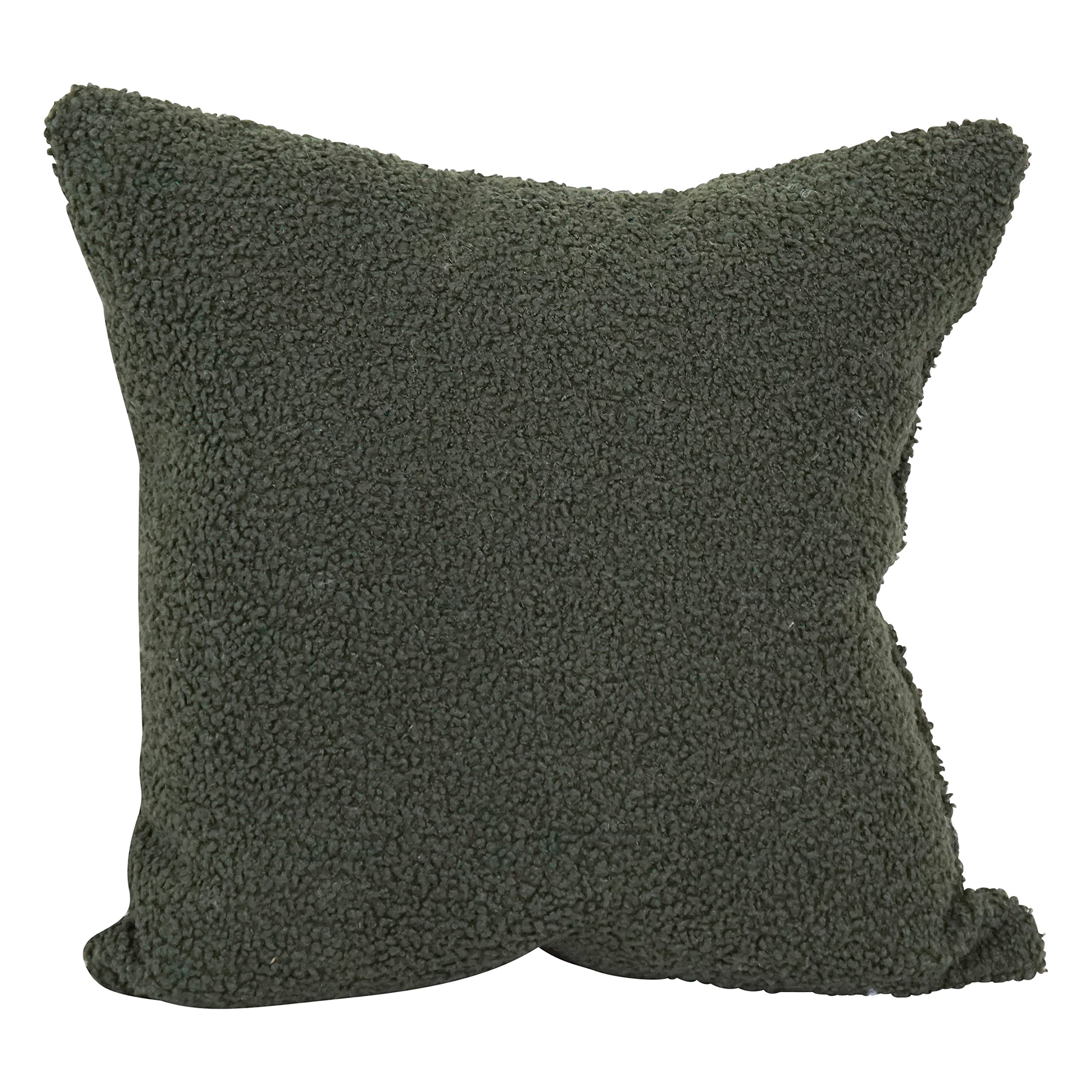 Blazing Needles Square Faux Fur Throw Pillow, 17", Turell Army