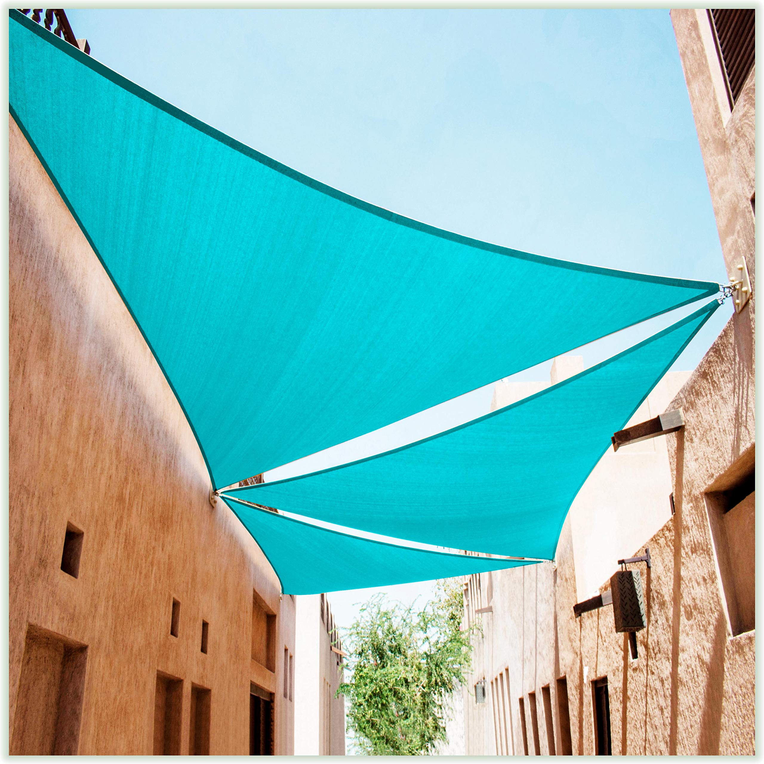 Colourtree Ctapt14 Custom Size Order To Make 12' X 12' X 12' Turquoise Triangle Sun Shade Sail Canopy Mesh Fabric Uv Block Upf50