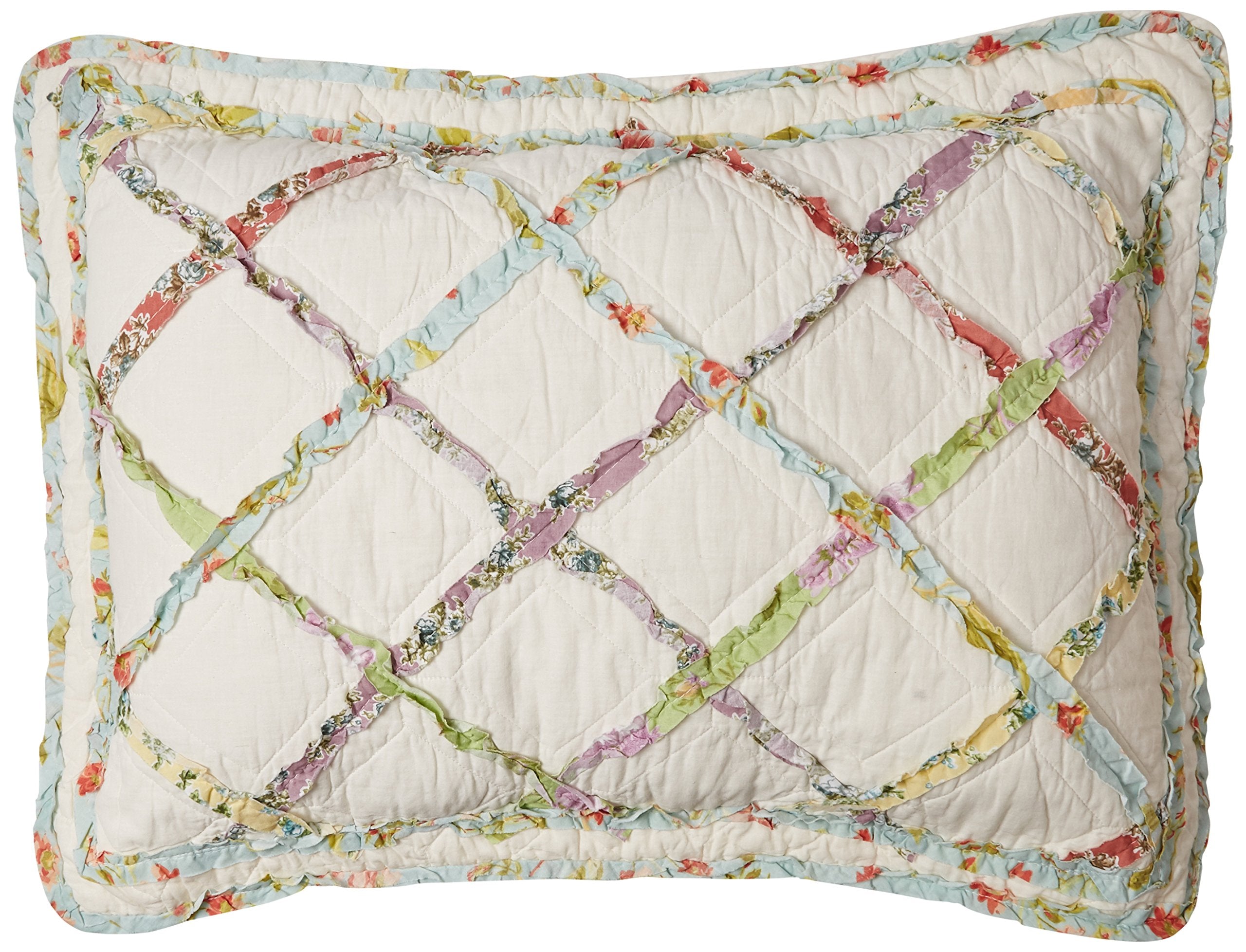 Laura Ashley Home - Standard Sham, Soft Cotton Bedding With Envelope Closure, Pre-Washed Home Decor For Added Softness (Ruffle G