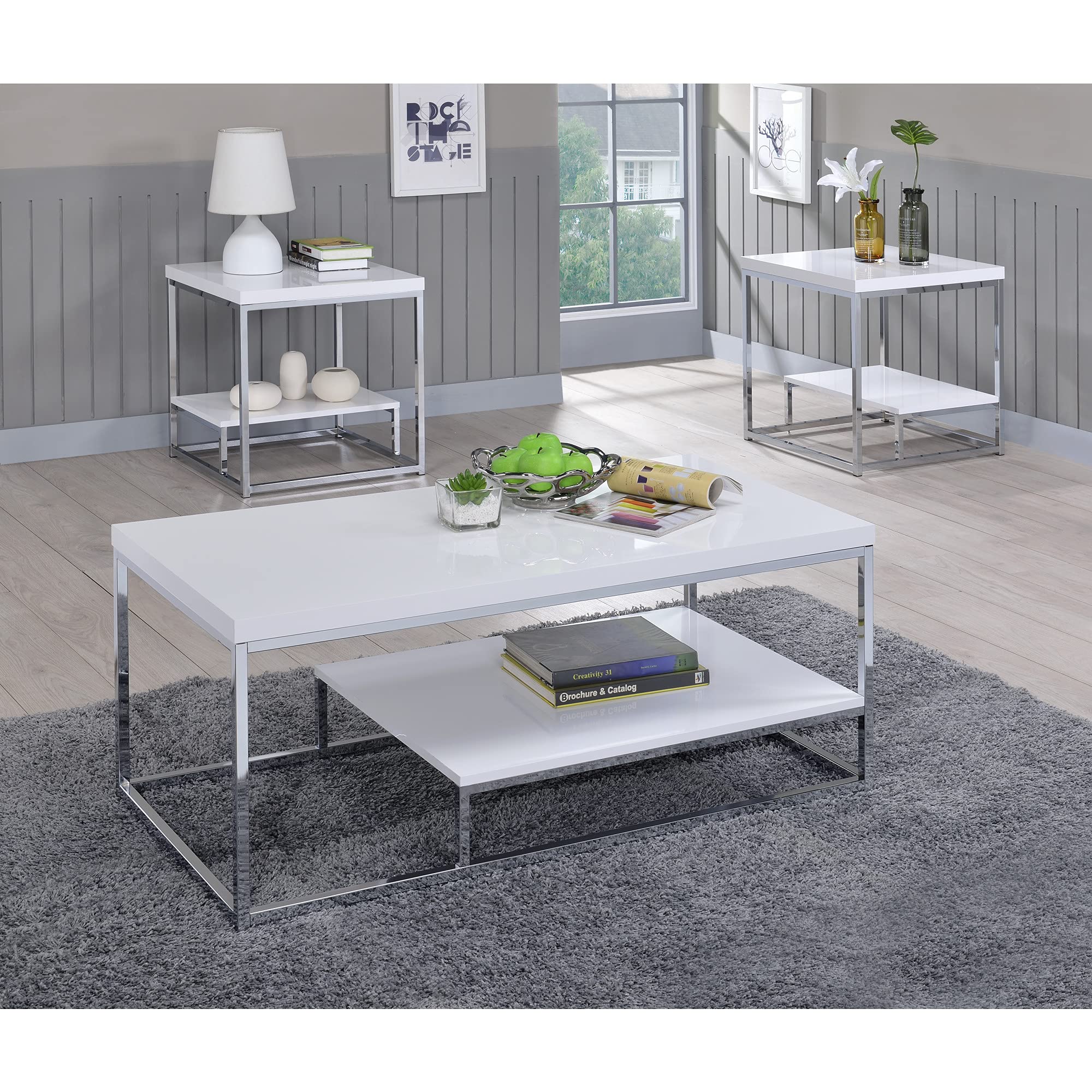 Steve Silver Company Lucia Cocktail Table, White