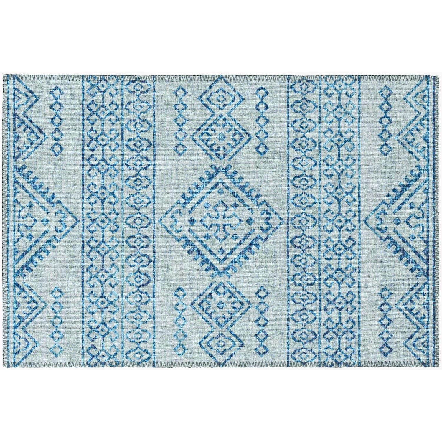 Sedona Sn14 Blue Transitional Rug Rectangle 5' X 7 ' 6"