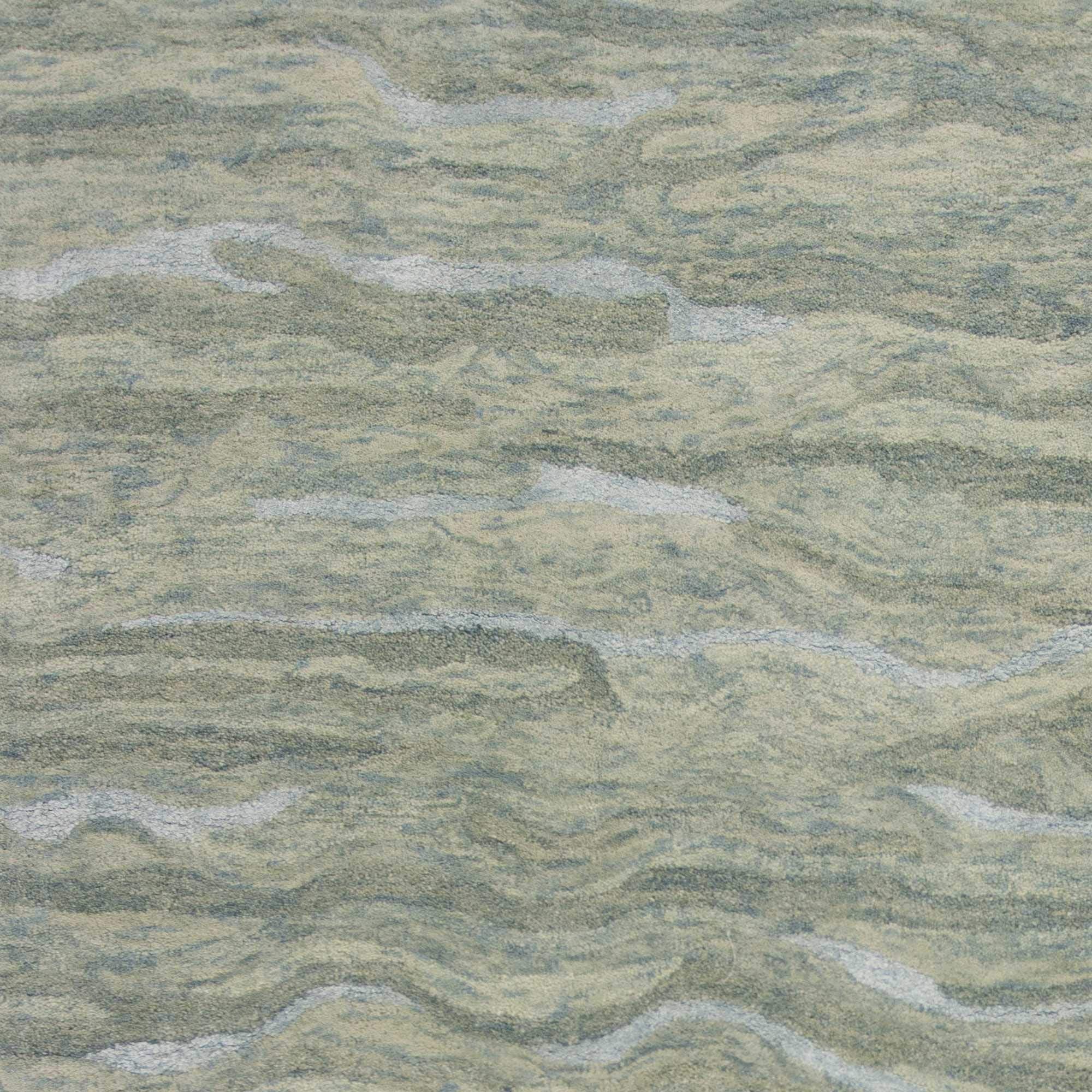 HomeRoots 8'X10' Seafoam Blue Hand Tufted Abstract Indoor Area Rug