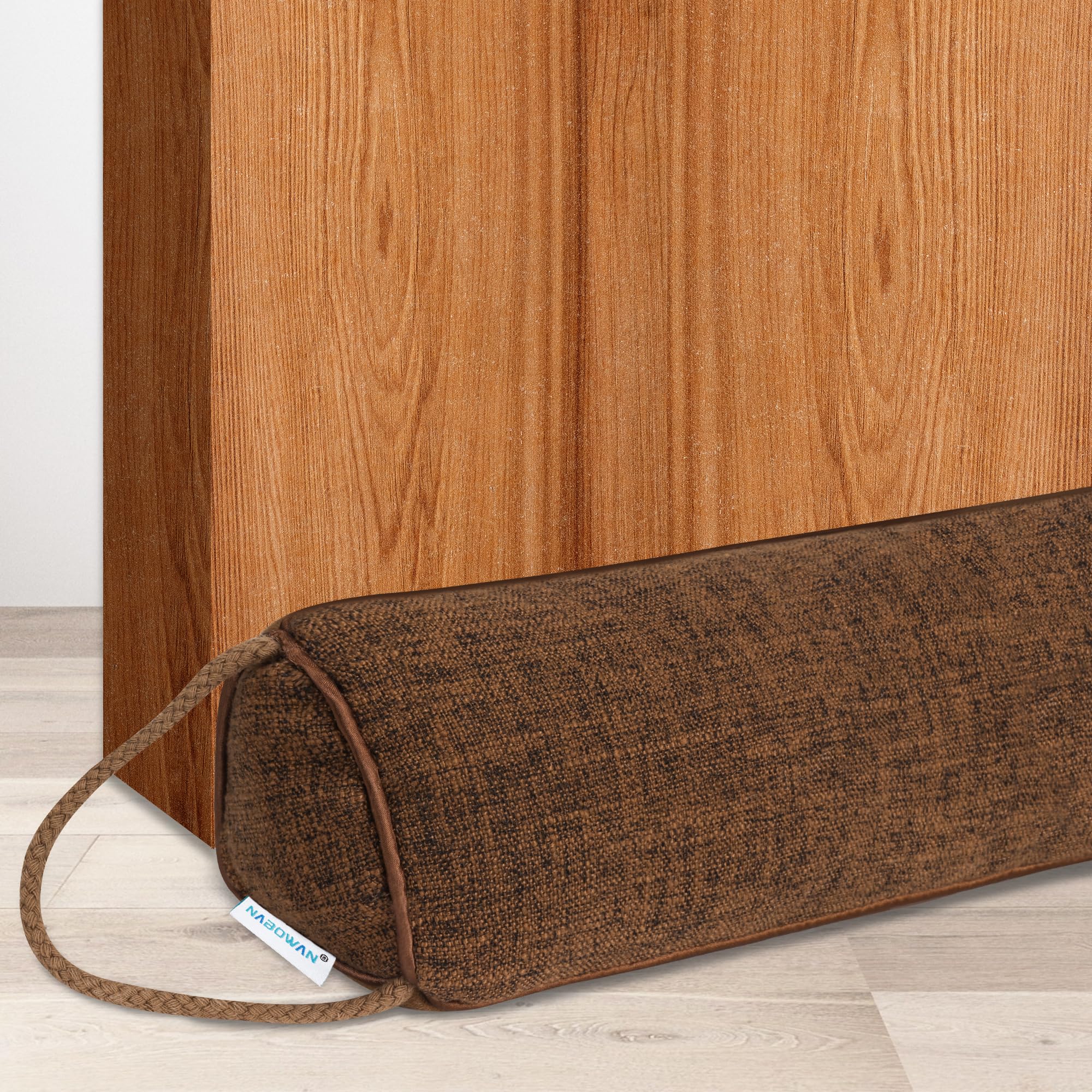 NABOWAN 38'' Weighted Under Door Draft Stopper -Triangular Door Draft Blocker with Hook Loops for Easy Install, Save Energy, Hom