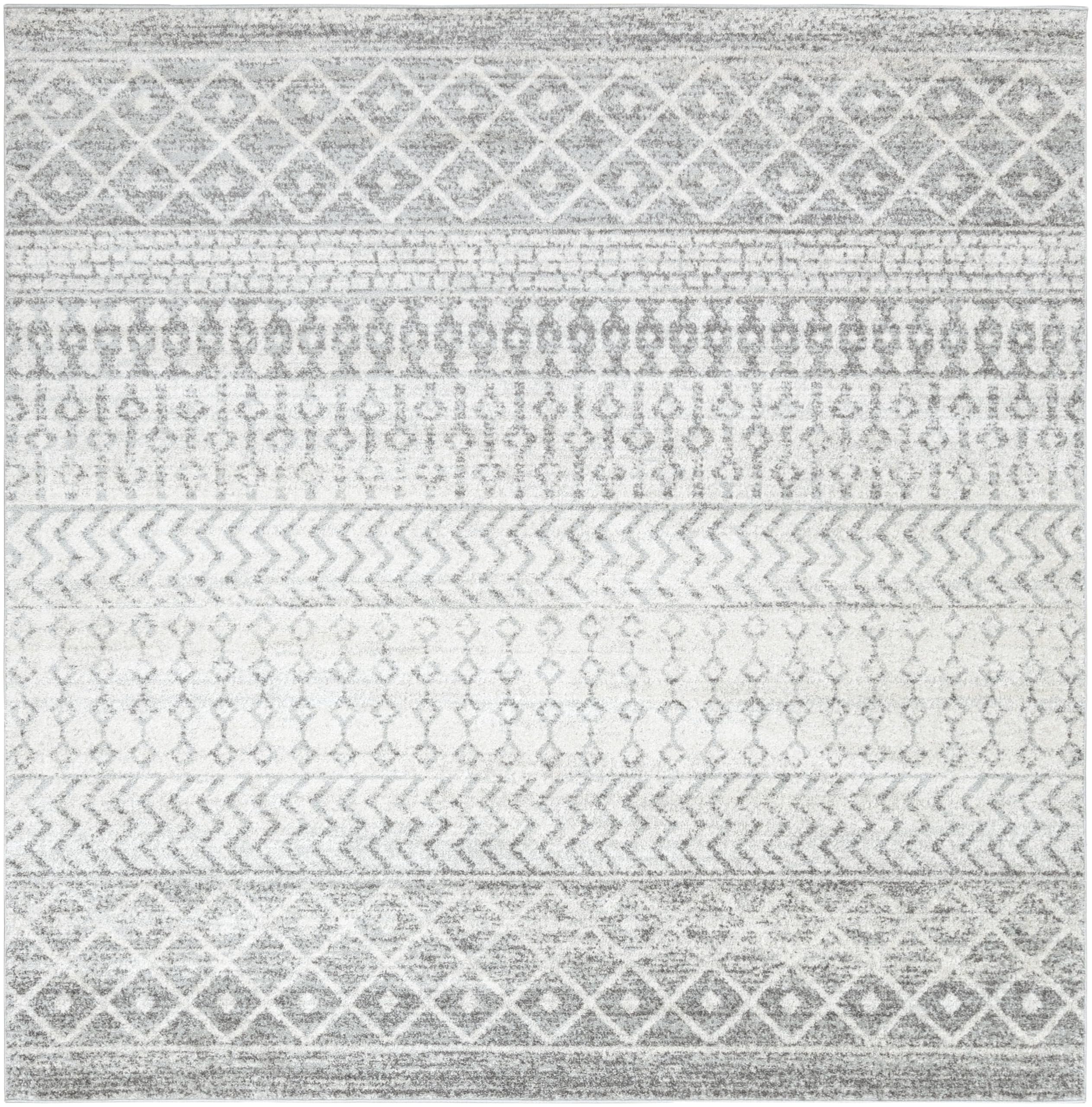 Livabliss Chester Boho Moroccan Area Rug,10' Square,Grey