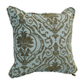 Blazing Needles Corded Square Jacquard Chenille Throw Pillow, 18", Blue Damask
