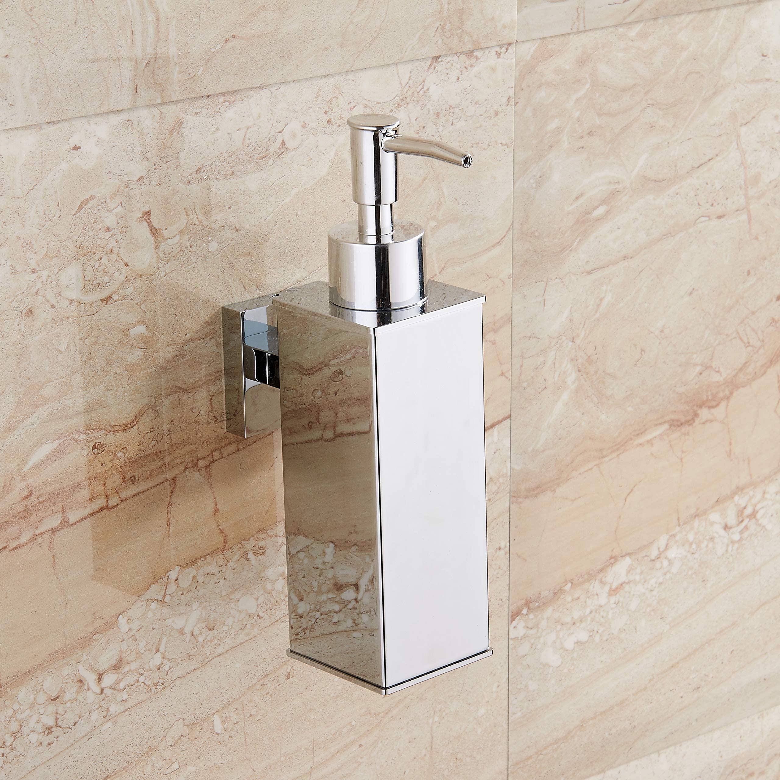 Bgl Soap Dispenser Stainless Steel 304 Wall Mount Liquid And Soap Dispenser For Kitchen And Bathroom (Silver, Square)