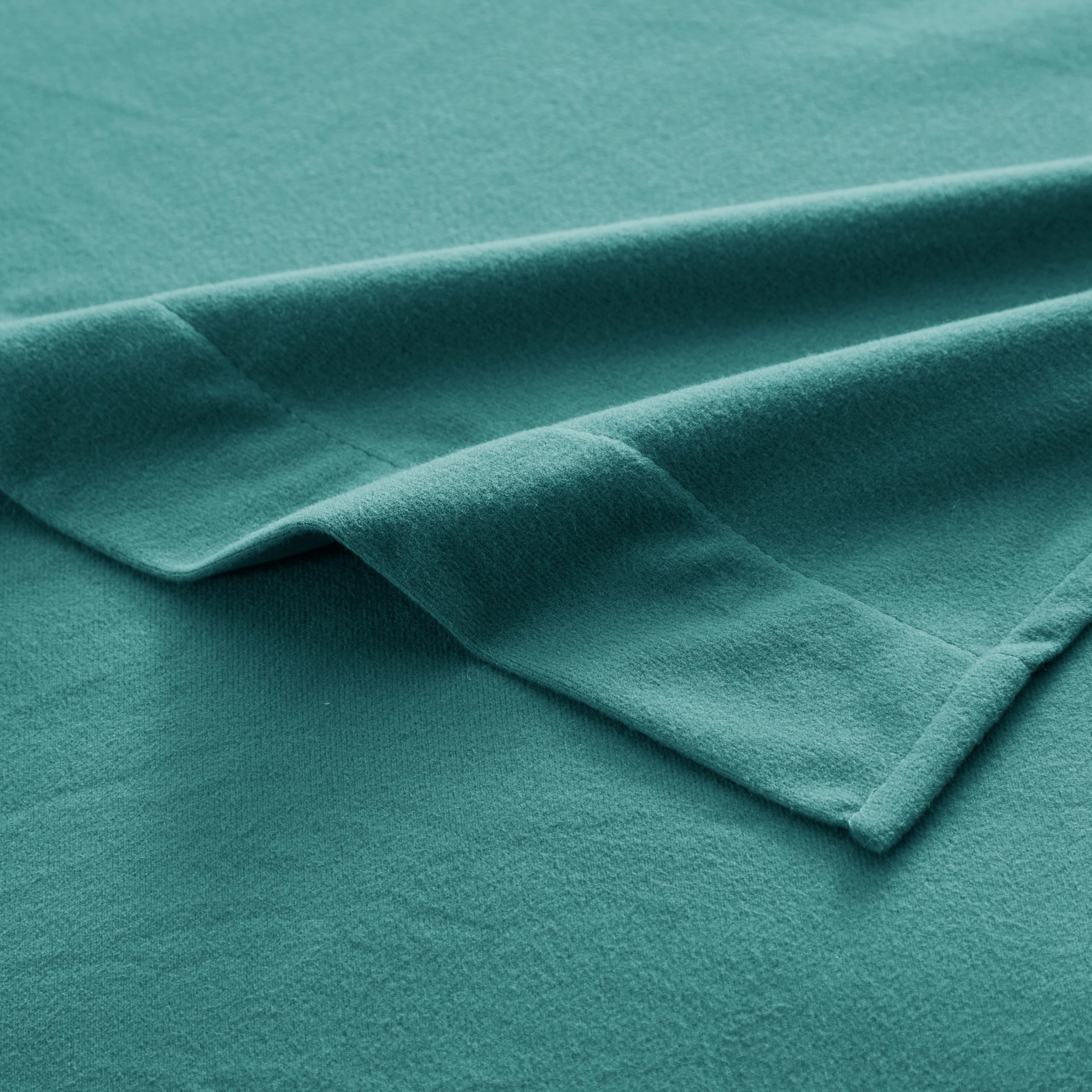 Flannel Sheets Full Warm And Cozy Deep Pocket Breathable All Season Bedding Set With Fitted With Full Elastic & Built In Corner Sheet Straps, Flat And Pillowcases, Full, Teal