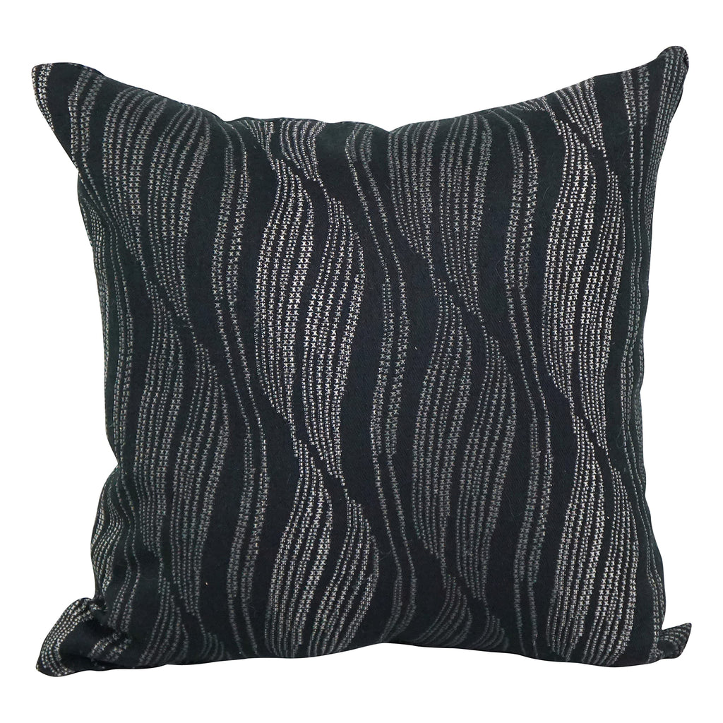 Blazing Needles Square Polyester Jacquard Throw Pillow, 17", Clove Onyx