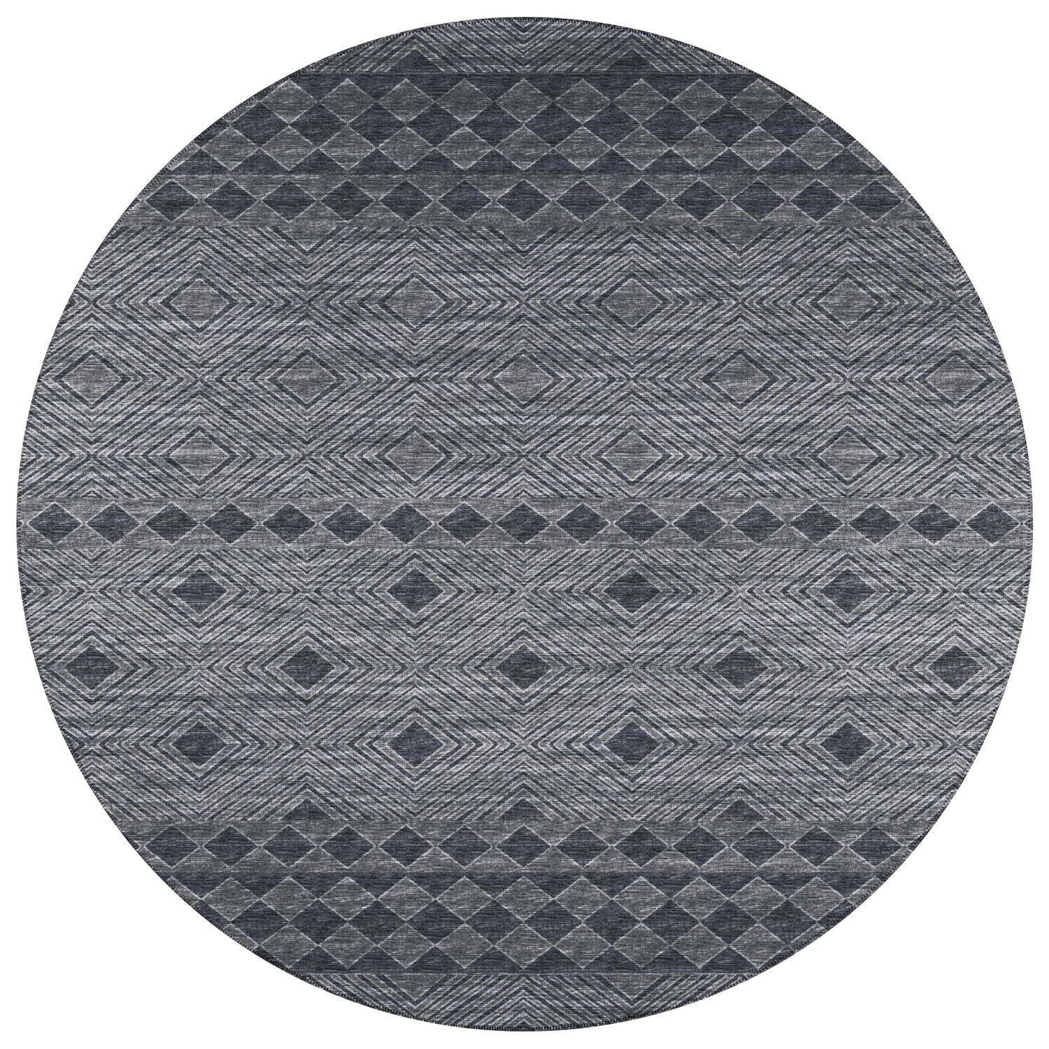 Sedona Sn1 Black Transitional Rug Round 6' X 6'