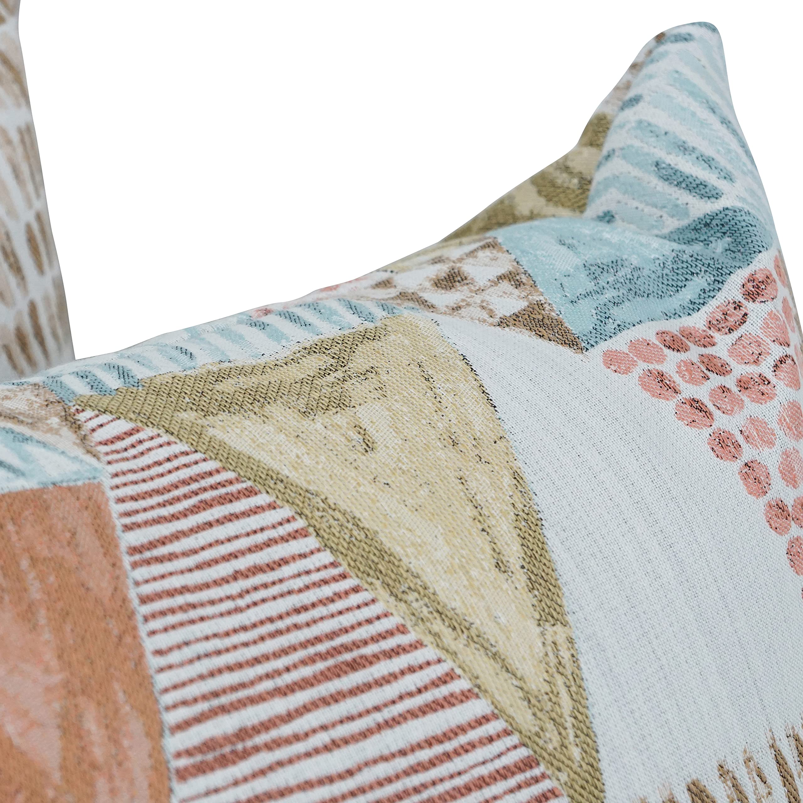 Blazing Needles Square Polyester Jacquard Throw Pillows, 17", Kandafrt Blush 4 Count