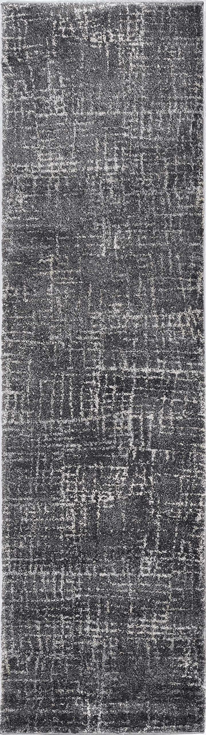 HomeRoots 8'X10' Grey Machine Woven Abstract Scratch Indoor Area Rug