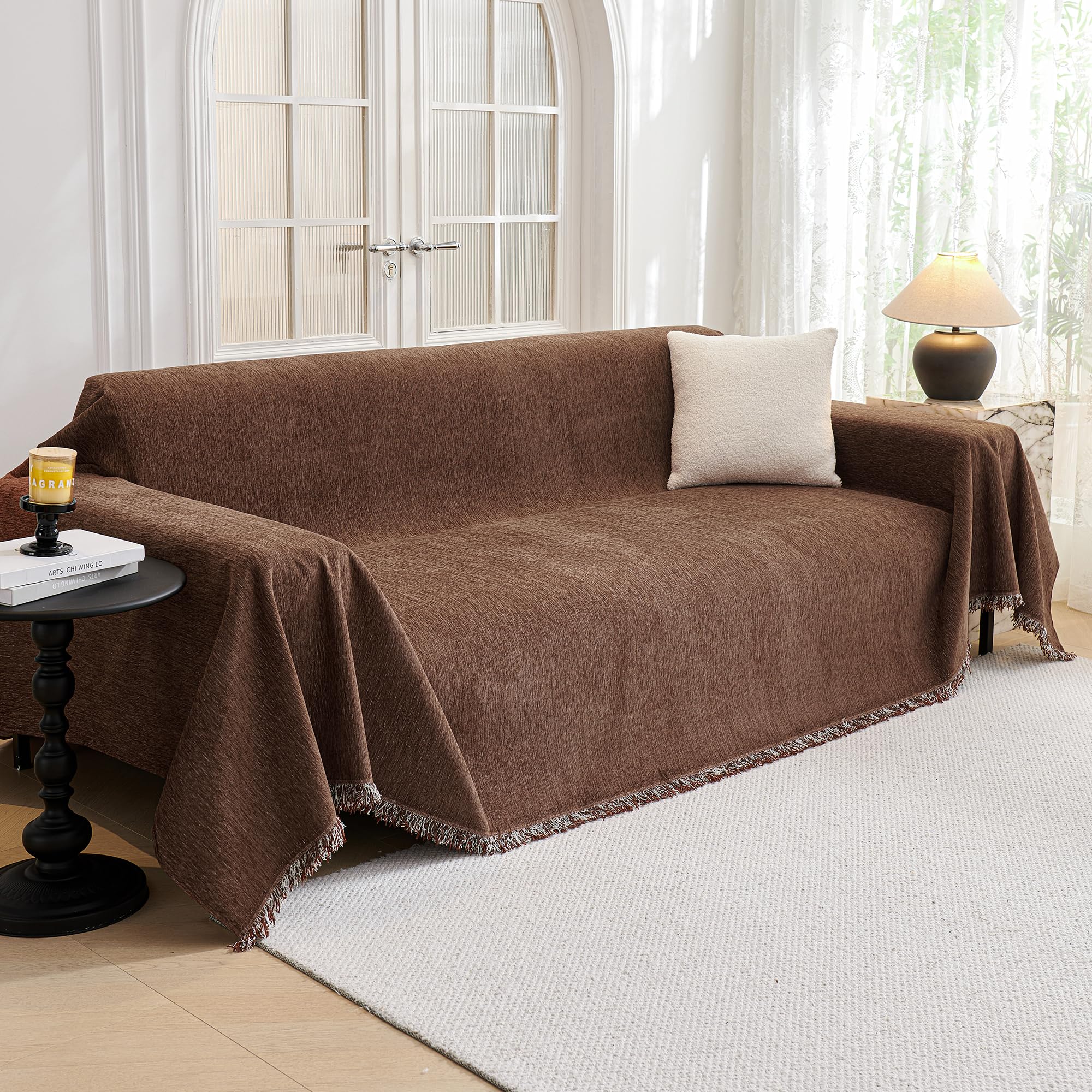 Mysky Home Sofa Covers Washable Sectional Couch Covers Sofa Covers For 3 Cushion Couch Slipcover Furniture Protector, Washable C