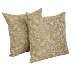 Blazing Needles Square Polyester Jacquard Throw Pillows, 17", Nina Camel 2 Count
