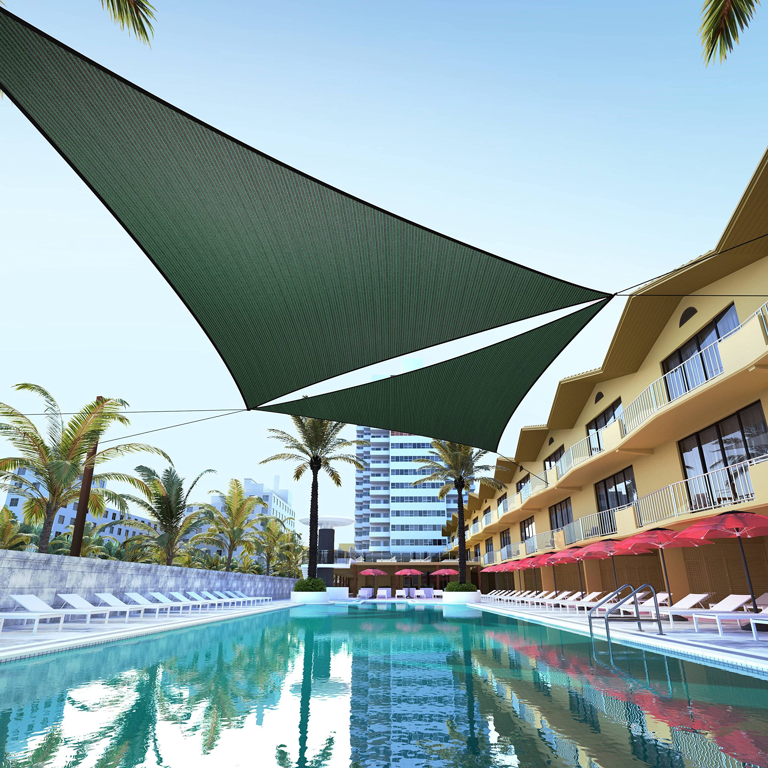 Colourtree Ctapt24 Custom Size Order To Make 10' X 17' X 19.7' Green Right Triangle Sun Shade Sail Canopy Mesh Fabric Uv Block U
