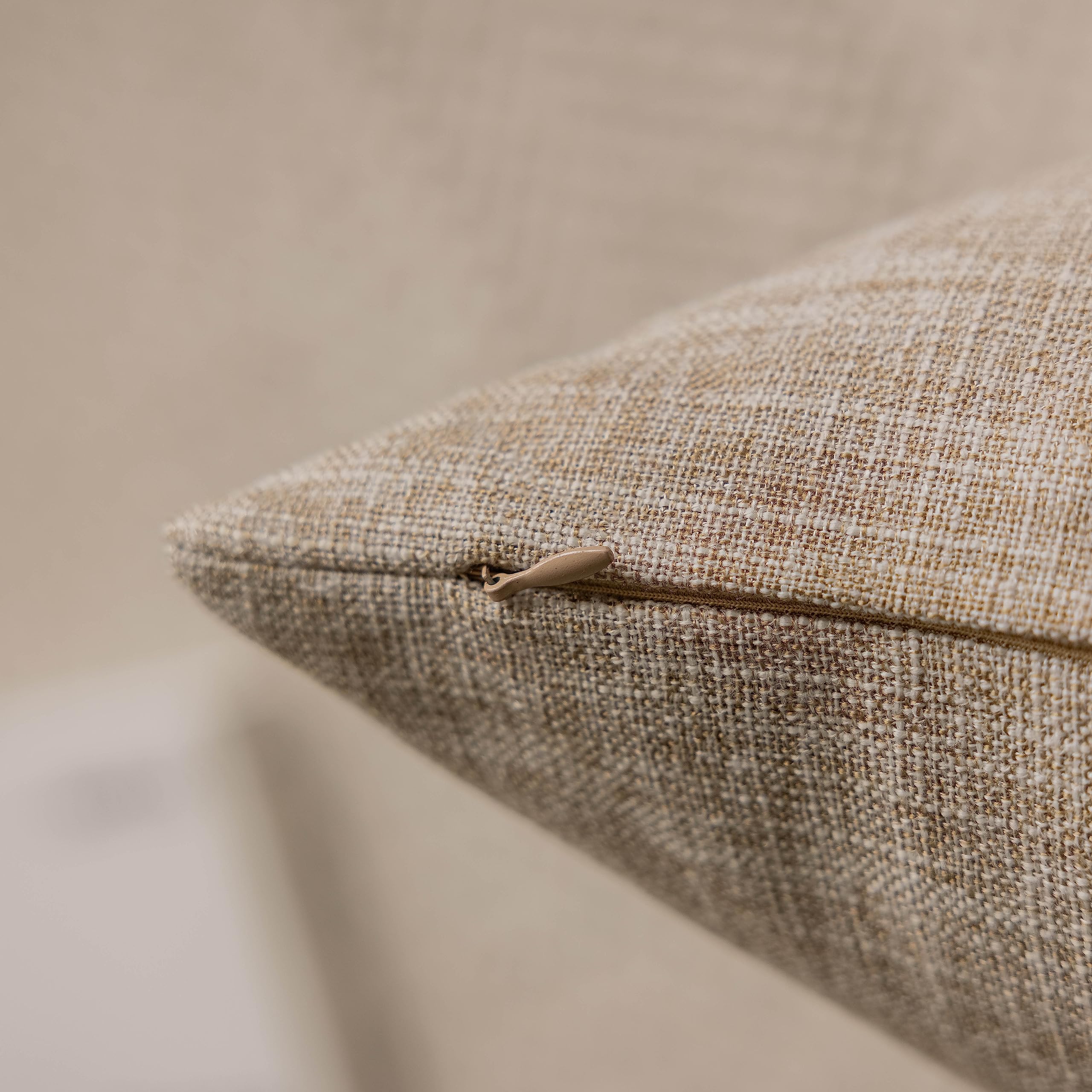 Home Brilliant 24X24 Throw Pillow Covers Linen Textured Fall Throw Pillow Covers Neutral Decorative Pillow Cases For Couch Sofa