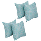 Blazing Needles Square Polyester Jacquard Throw Pillows, 17", Florian Caribb 4 Count