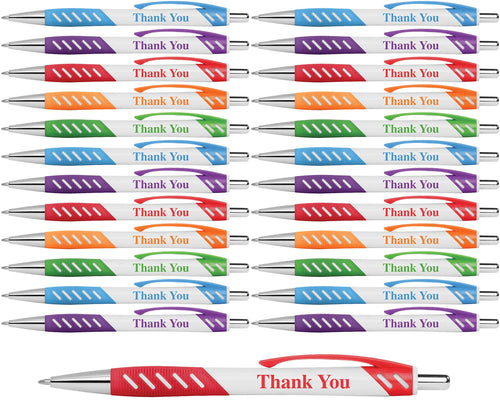 'Thank You' Gift Pens With Gripper For Events, Parties, Employee Appreciation & More (25 Pack)