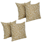 Blazing Needles Square Polyester Jacquard Throw Pillows, 17", Nina Camel 4 Count