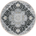 Marbella Mb3 Black Traditional Rug Round 4' X 4'