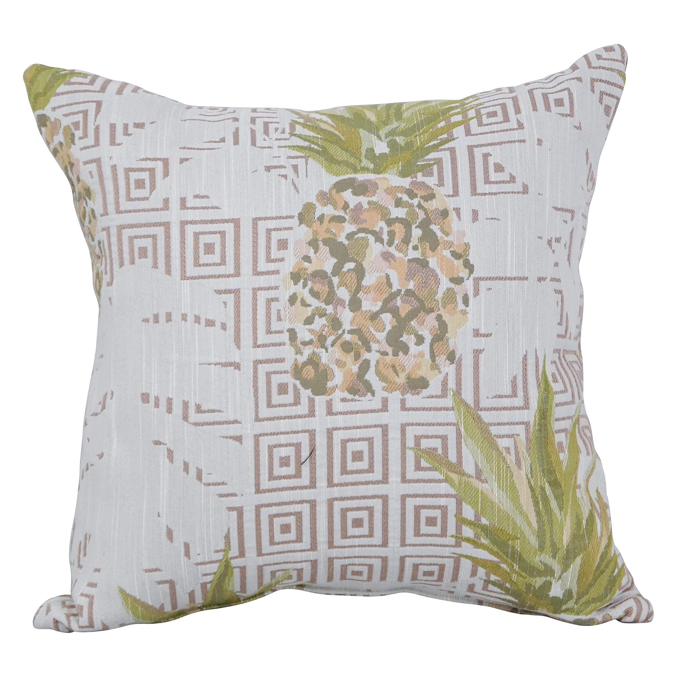 Blazing Needles Square Polyester Jacquard Throw Pillow, 17", Zeena Blush