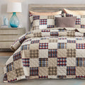 Chixin Plaid Quilt Queen Size - Classic Tartan Plaid Pattern - Lightweight Bedspread Coverlet Set, Country Patchwork Bedding Cov