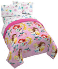 Jay Franco Disney Princess Sassy 4 Piece Twin Bed Set - Includes Comforter & Sheet Set - Super Soft Fade Resistant Polyester - (