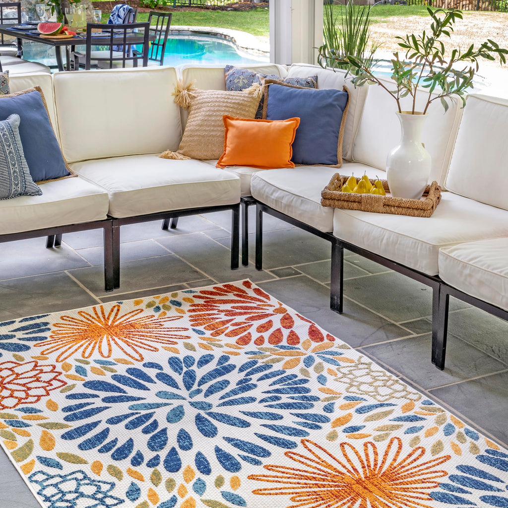 Nuloom Monique Floral Indoor/Outdoor Area Rug, 4' X 6', Multi Color, Rectangular, 0.4' Thick