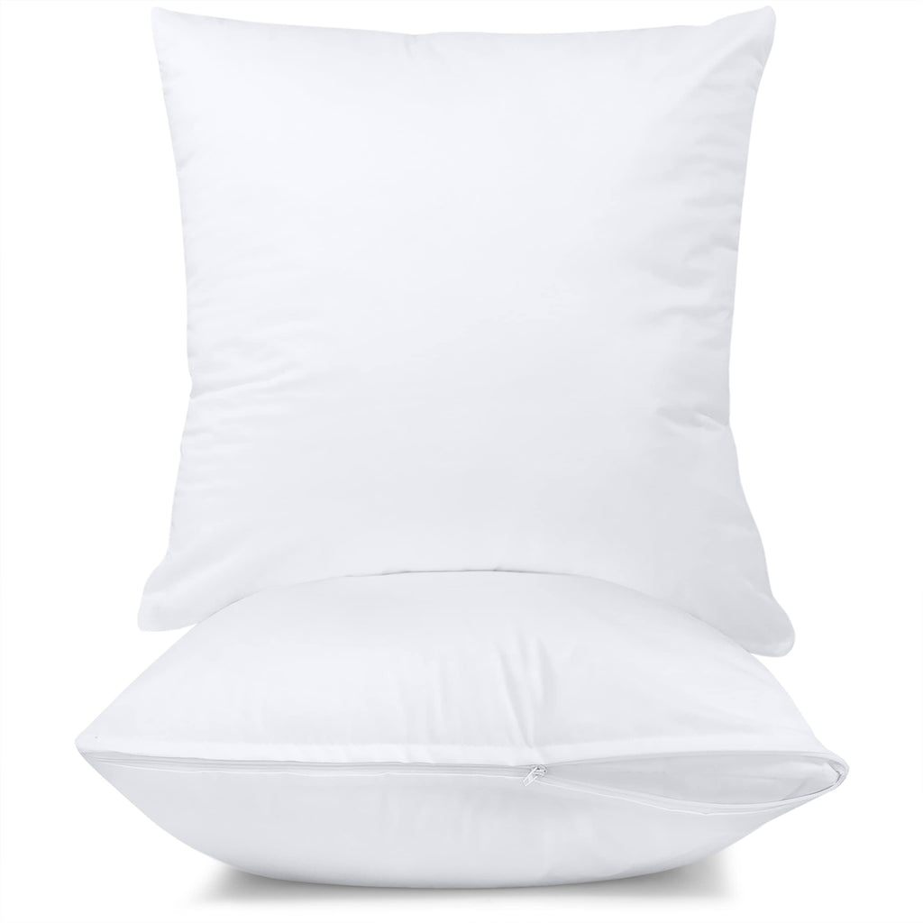 Utopia Bedding Waterproof Throw Pillow Protectors (No Pillow Inserts) With Zipper 18 X 18 Inches (2 Pack, White), Bed Bug Proof