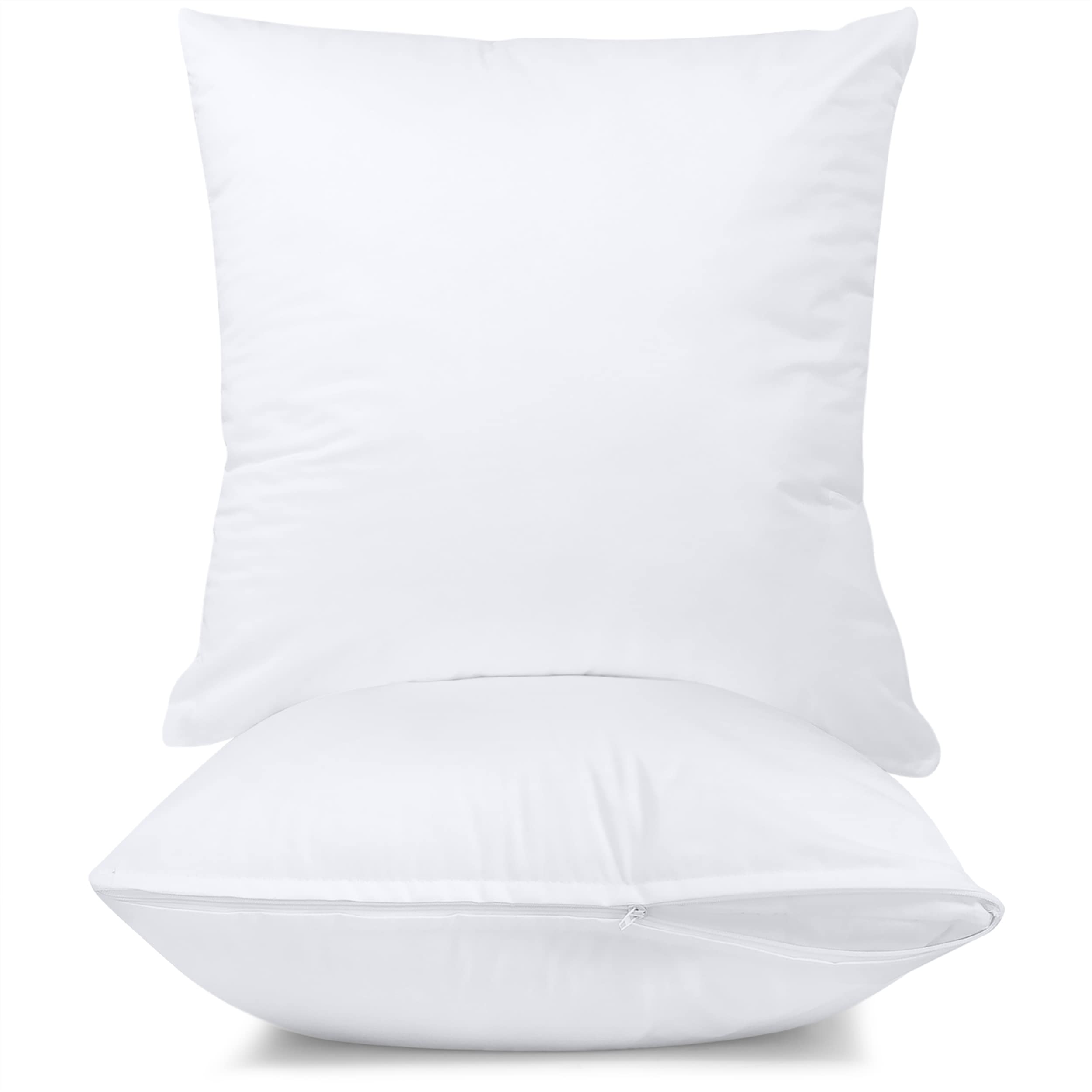 Utopia Bedding Waterproof Throw Pillow Protectors (No Pillow Inserts) With Zipper 18 X 18 Inches (2 Pack, White), Bed Bug Proof