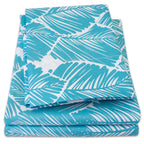 1500 Supreme Collection Extra Soft Tropical Leaf Teal Pattern Sheet Set - Luxury Bed Sheets Set With Deep Pocket Wrinkle Free Be