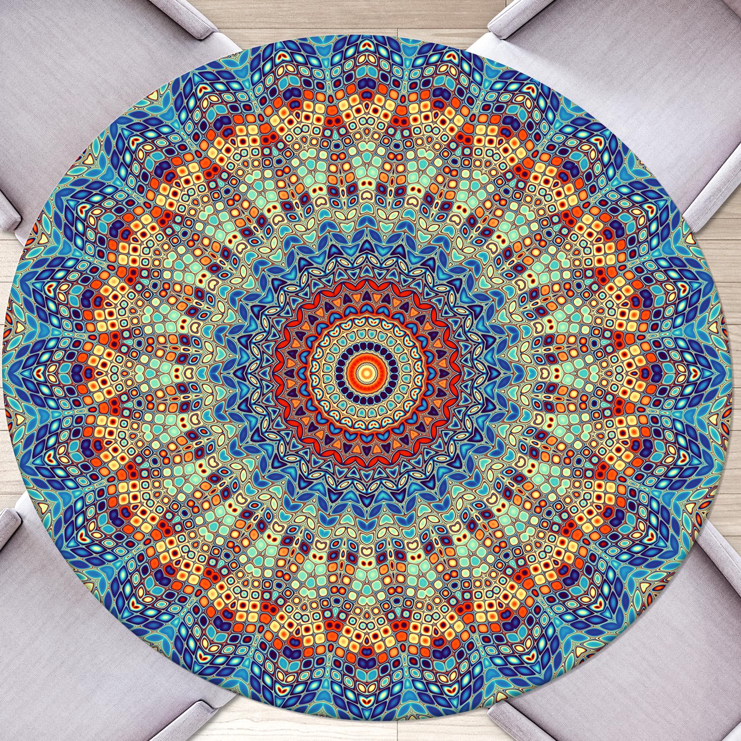 Round Fitted Tablecloth With Elastic Round Outdoor Tablecloth Round Elastic Tablecloth For Round Tables Waterproof Wipeable Tabl