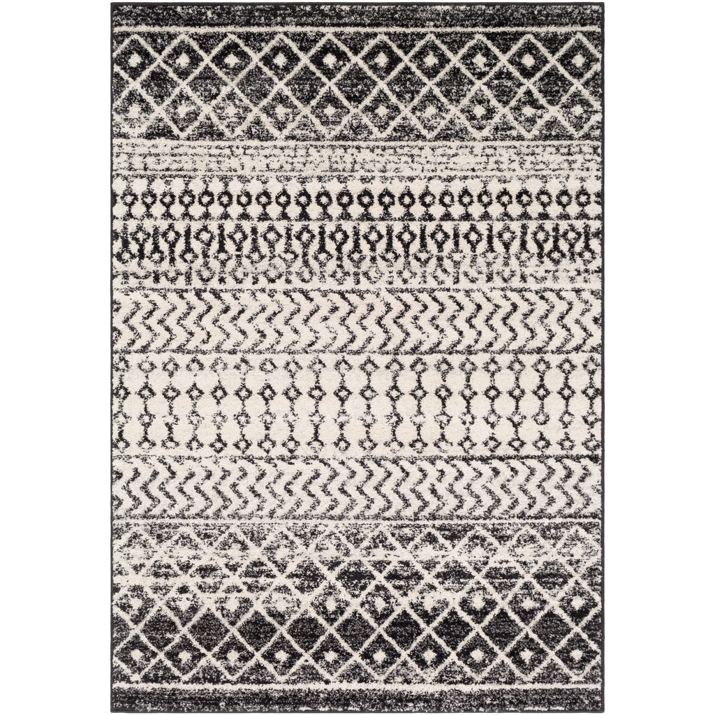 Livabliss Chester Boho Moroccan Area Rug,10' X 13',Black