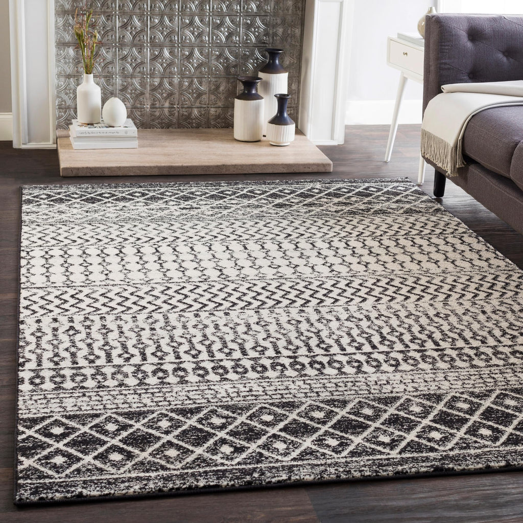 Livabliss Chester Boho Moroccan Area Rug,6'7'' x 9',Black